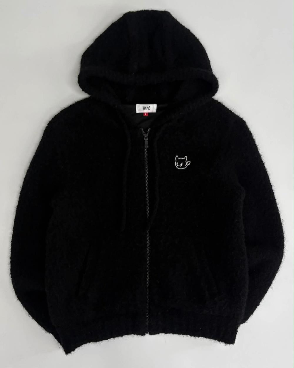 [2] Waac boucle knit hooded zip-up 2