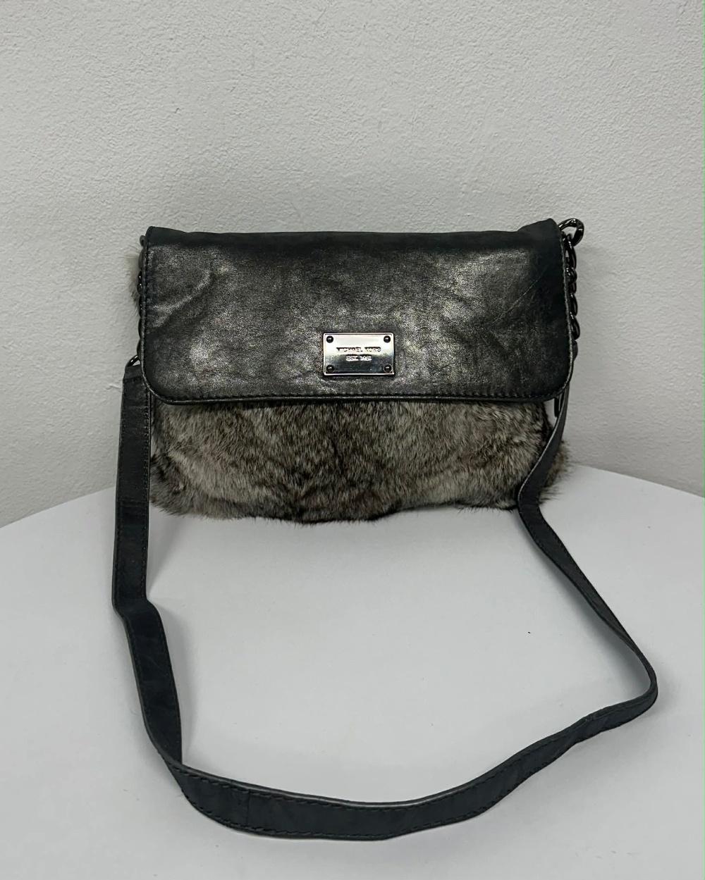 Michael Kors rabbit fur pineapple chain crossbody 3