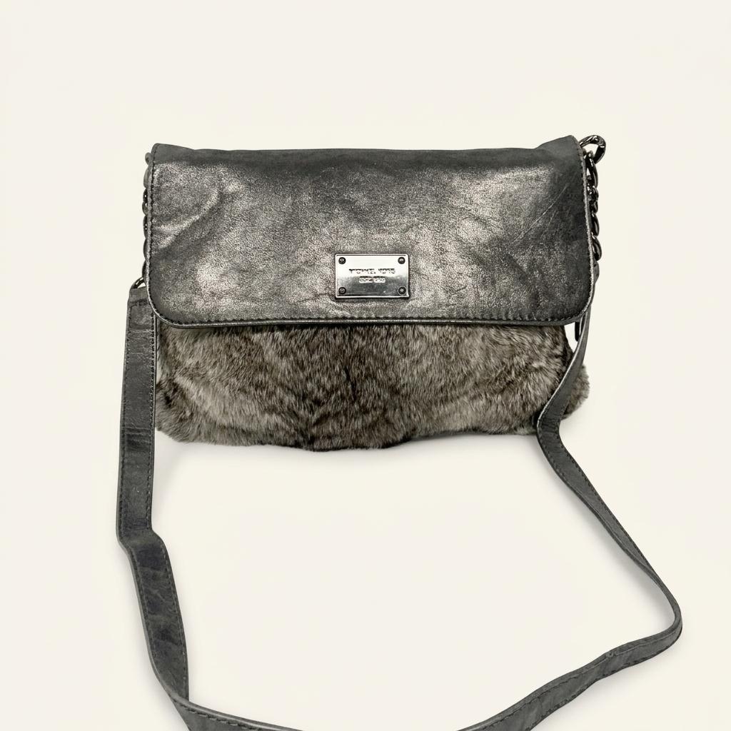 Michael Kors rabbit fur pineapple chain crossbody 1