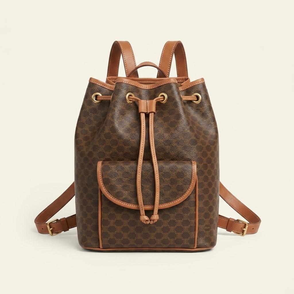 Celine Vintage Triopé Macadam Backpack