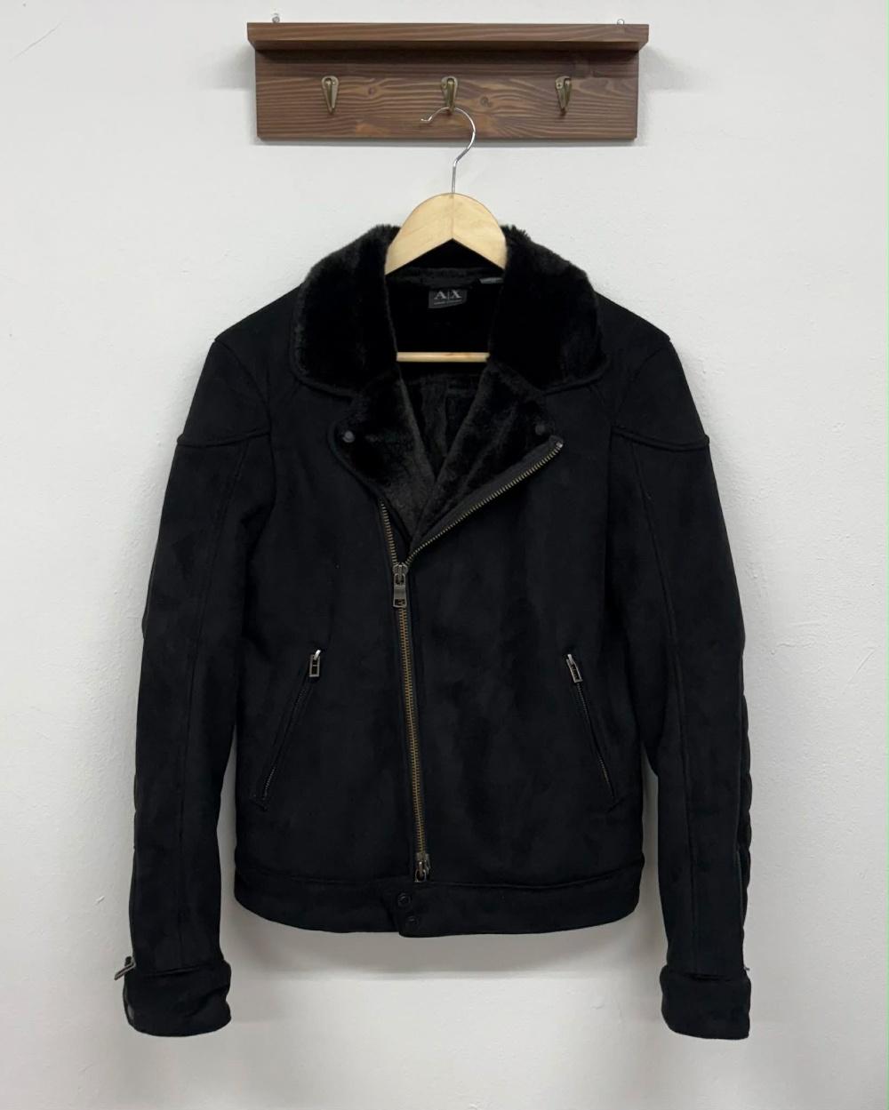 [S] Armani Exchange Two-Way Faur Fur Biker Jacket 2