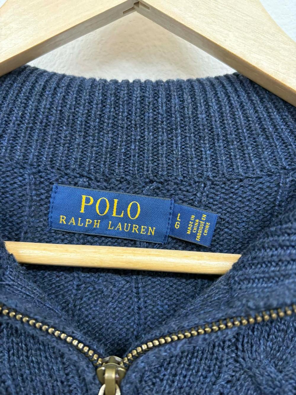 [L] Polo Ralph Lauren Cable Half Zip Up Cotton 3