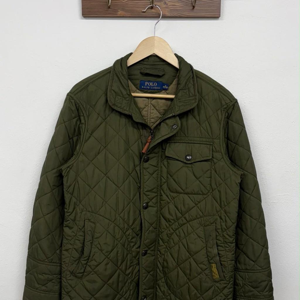 [M] Polo Ralph Lauren Quilted Olive Pocket Jacket 2