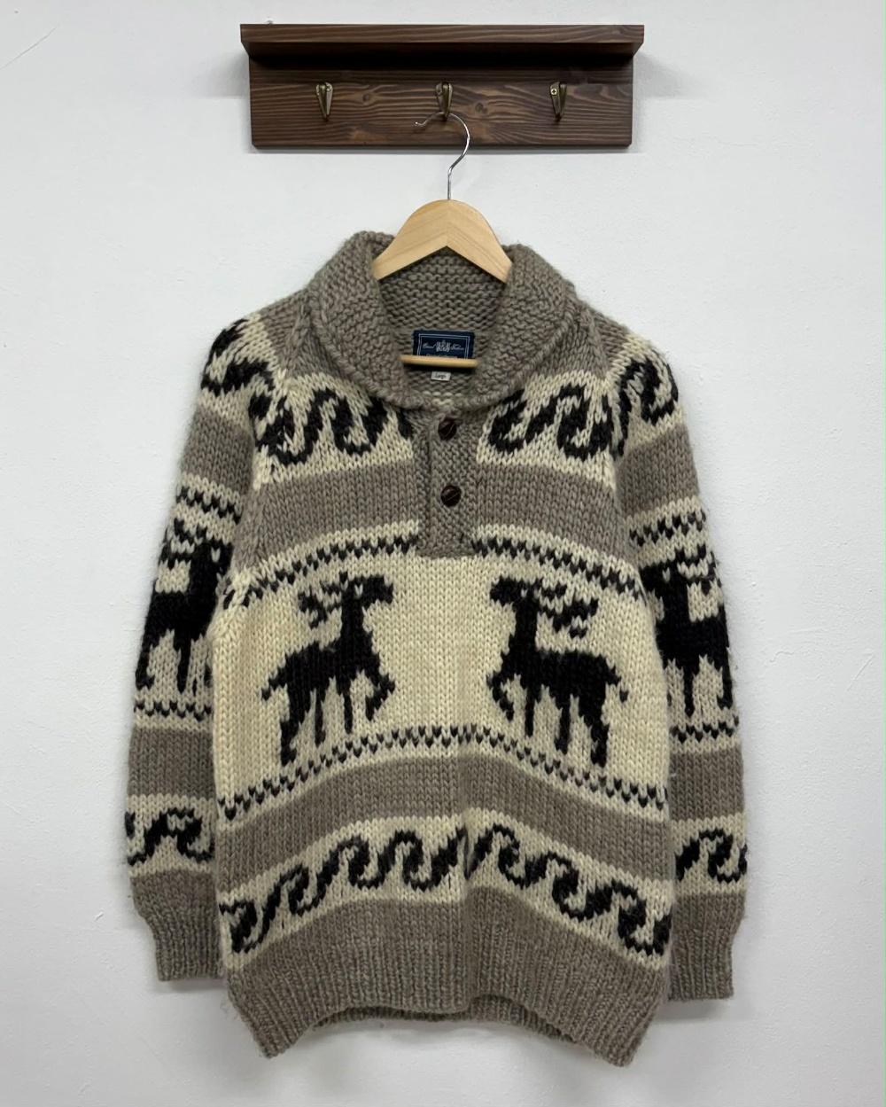 [L] Vintage Cowichan Heavy Wool Knit 2