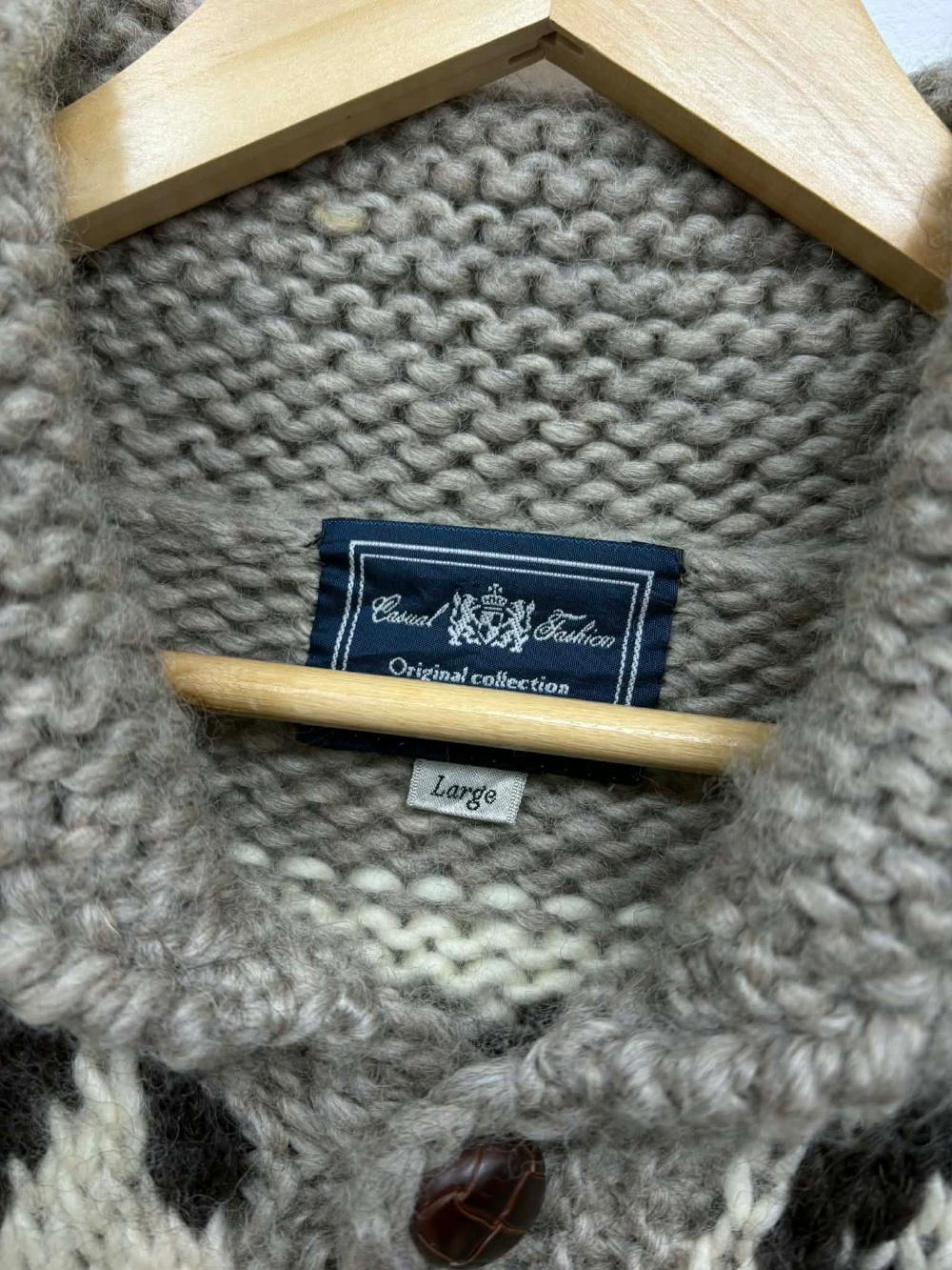 [L] Vintage Cowichan Heavy Wool Knit 3