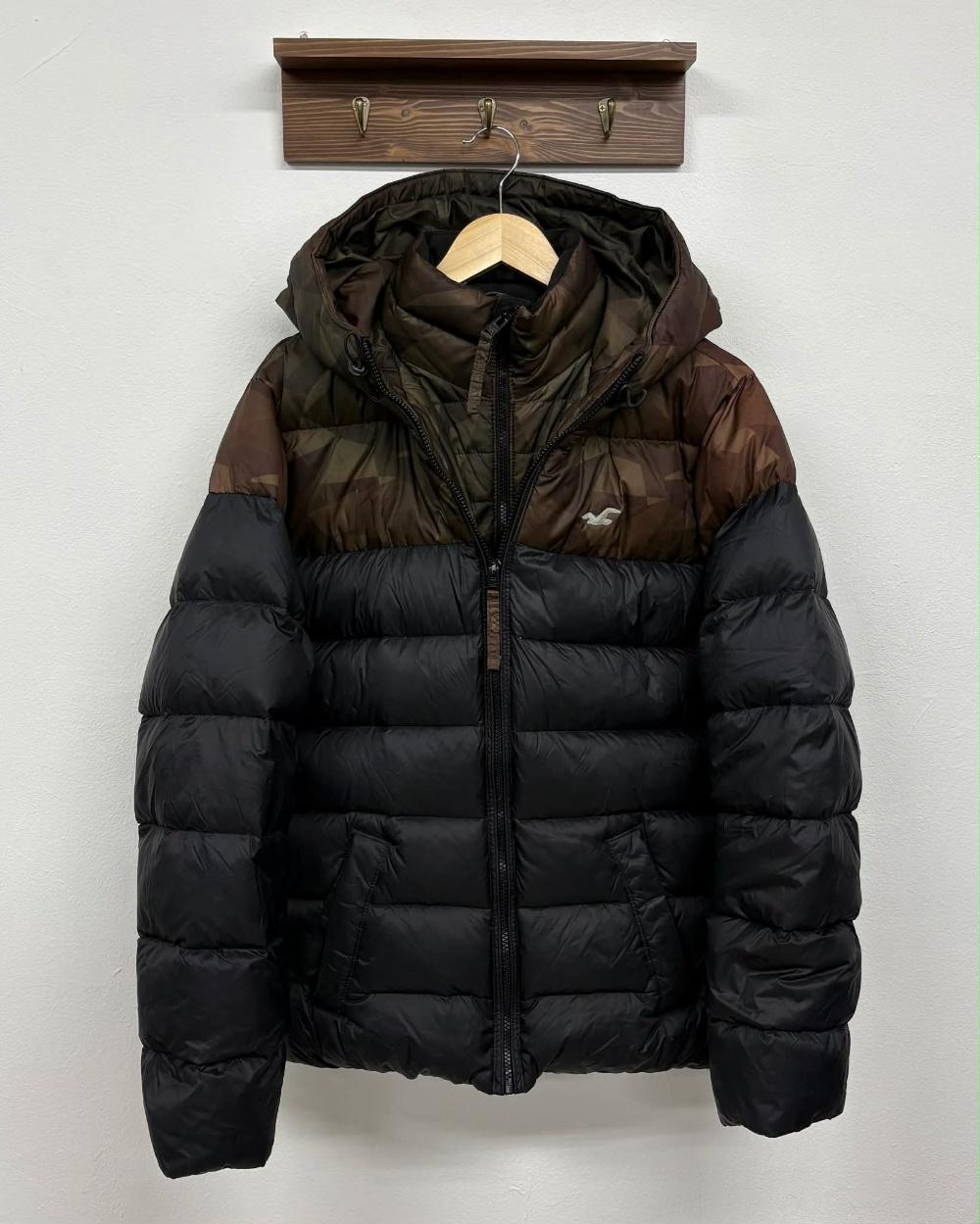 [M] Hollister Camouflage Block Down Hooded Jacket 2