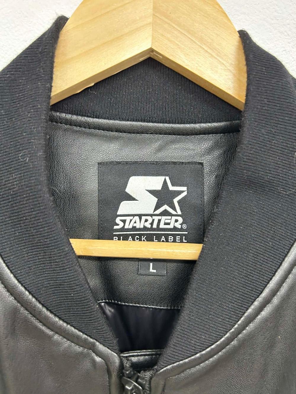 [L] Starter Leather Down MA-1 Bomber Jacket 6