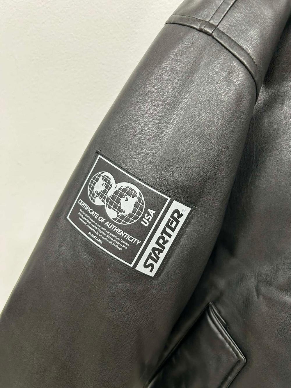 [L] Starter Leather Down MA-1 Bomber Jacket 7