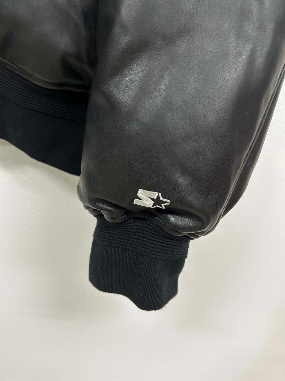 [L] Starter Leather Down MA-1 Bomber Jacket 8