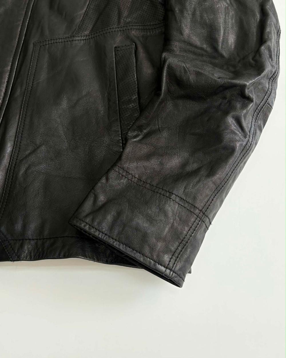 [105] Vintage Adhoc Sheepskin High Neck Jacket 9