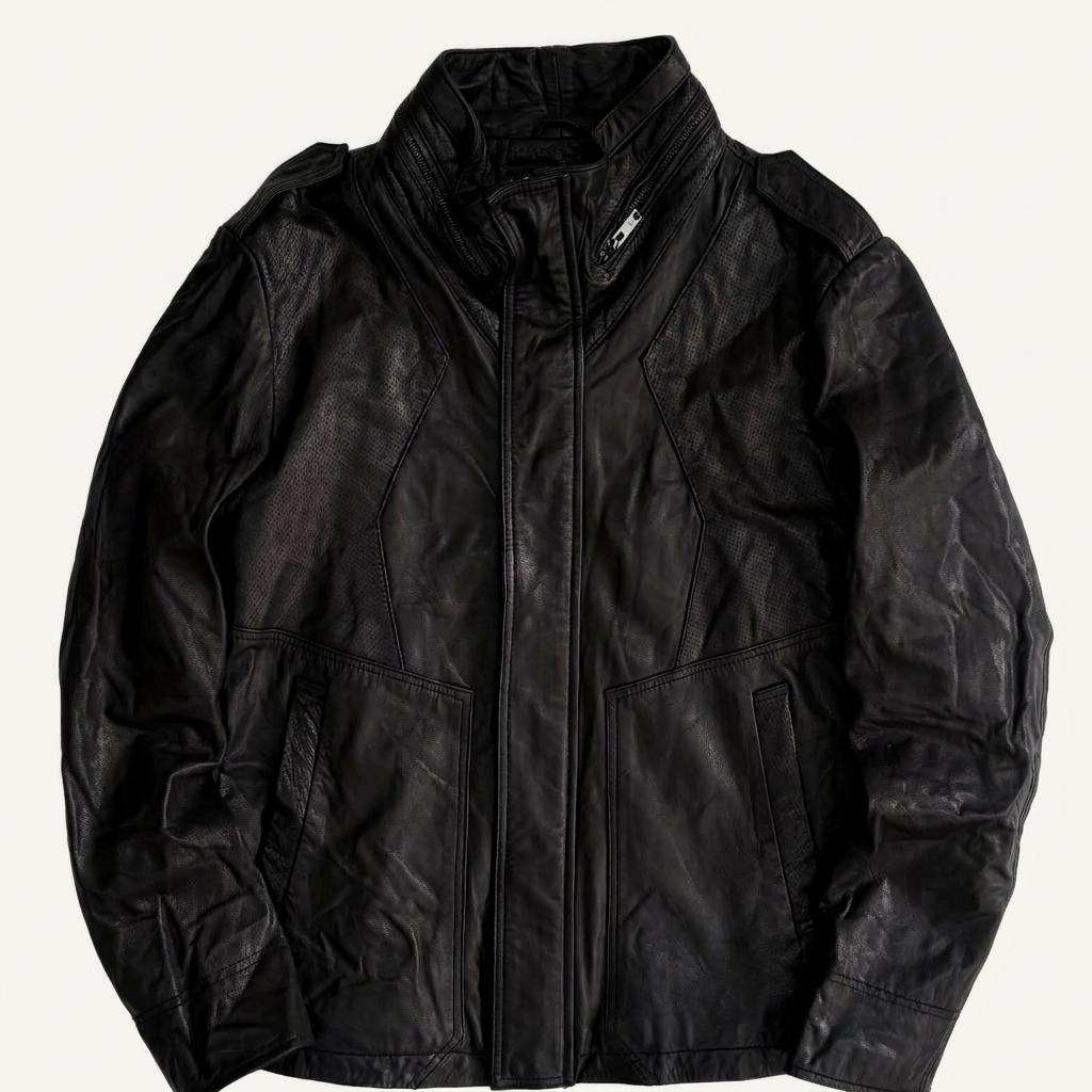 [105] Vintage Adhoc Sheepskin High Neck Jacket 1