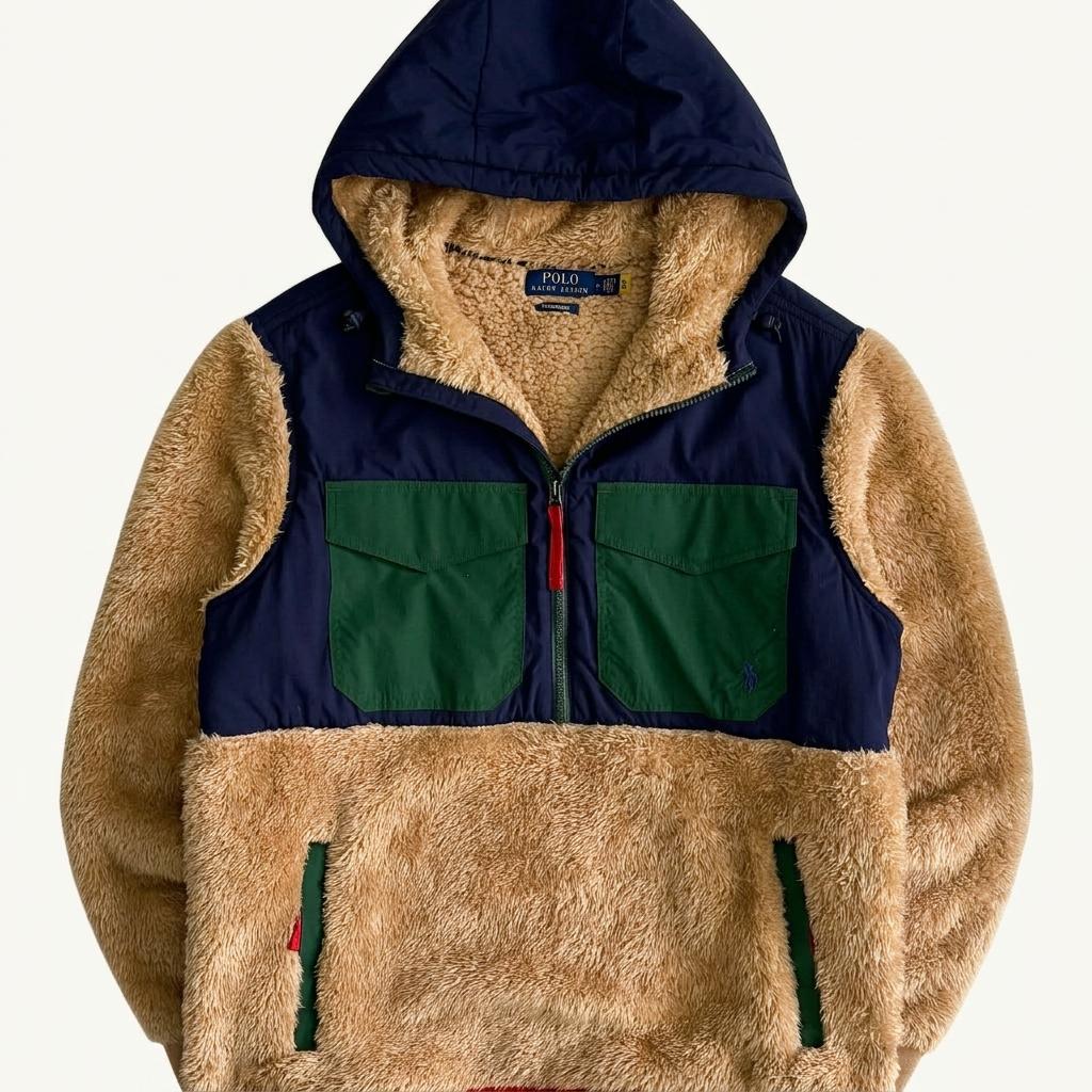 [M] Polo Ralph Lauren Hybrid Sherpa Hoodie half 1