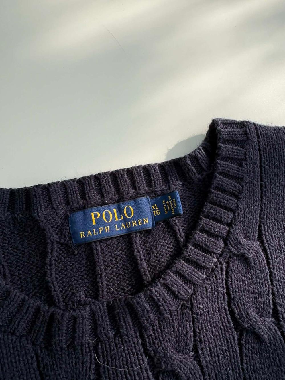[XL] Polo Ralph Lauren Navy Cable Knit Sweater 3