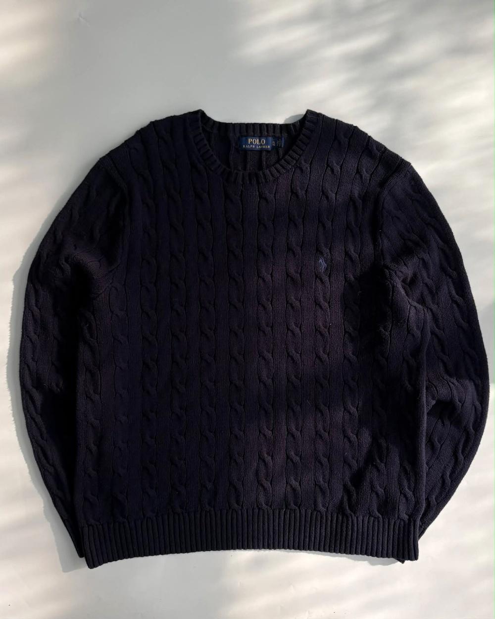 [XL] Polo Ralph Lauren Navy Cable Knit Sweater 2