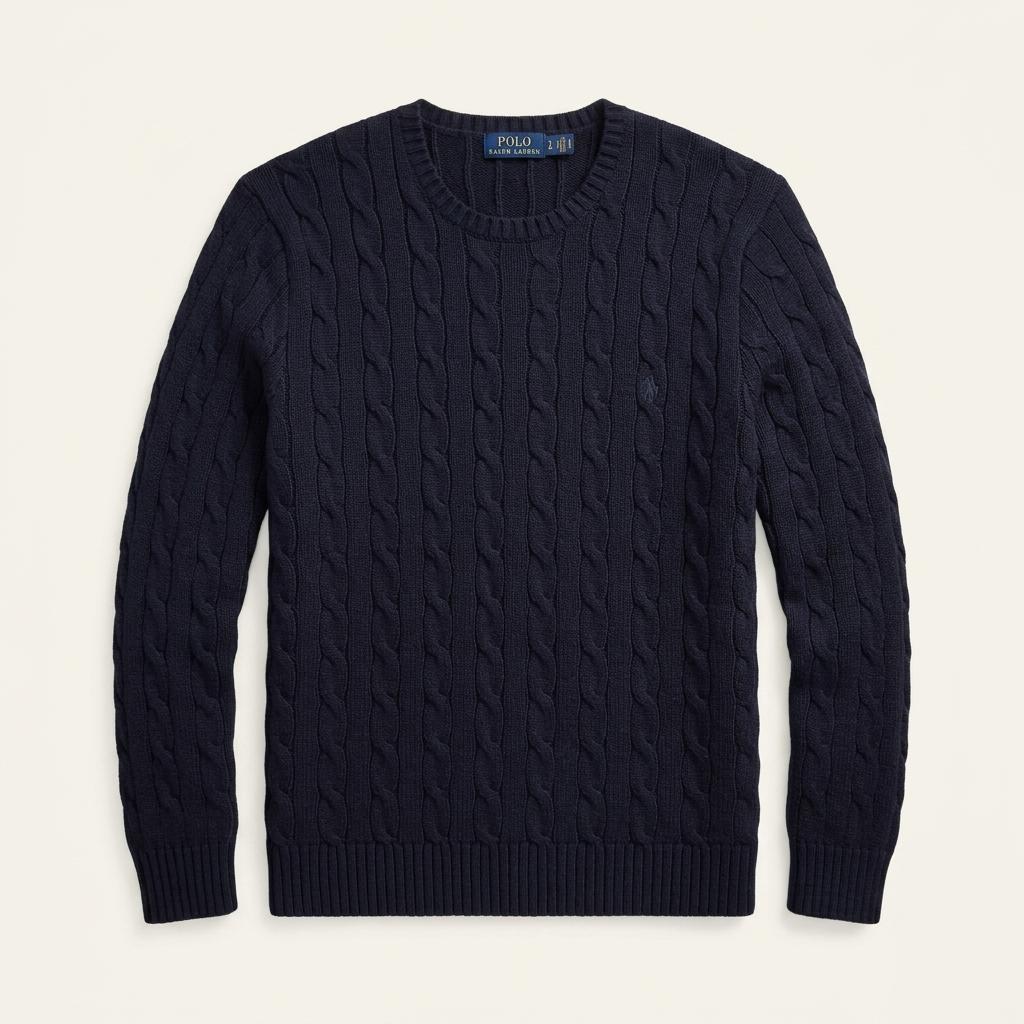 [XL] Polo Ralph Lauren Navy Cable Knit Sweater 1