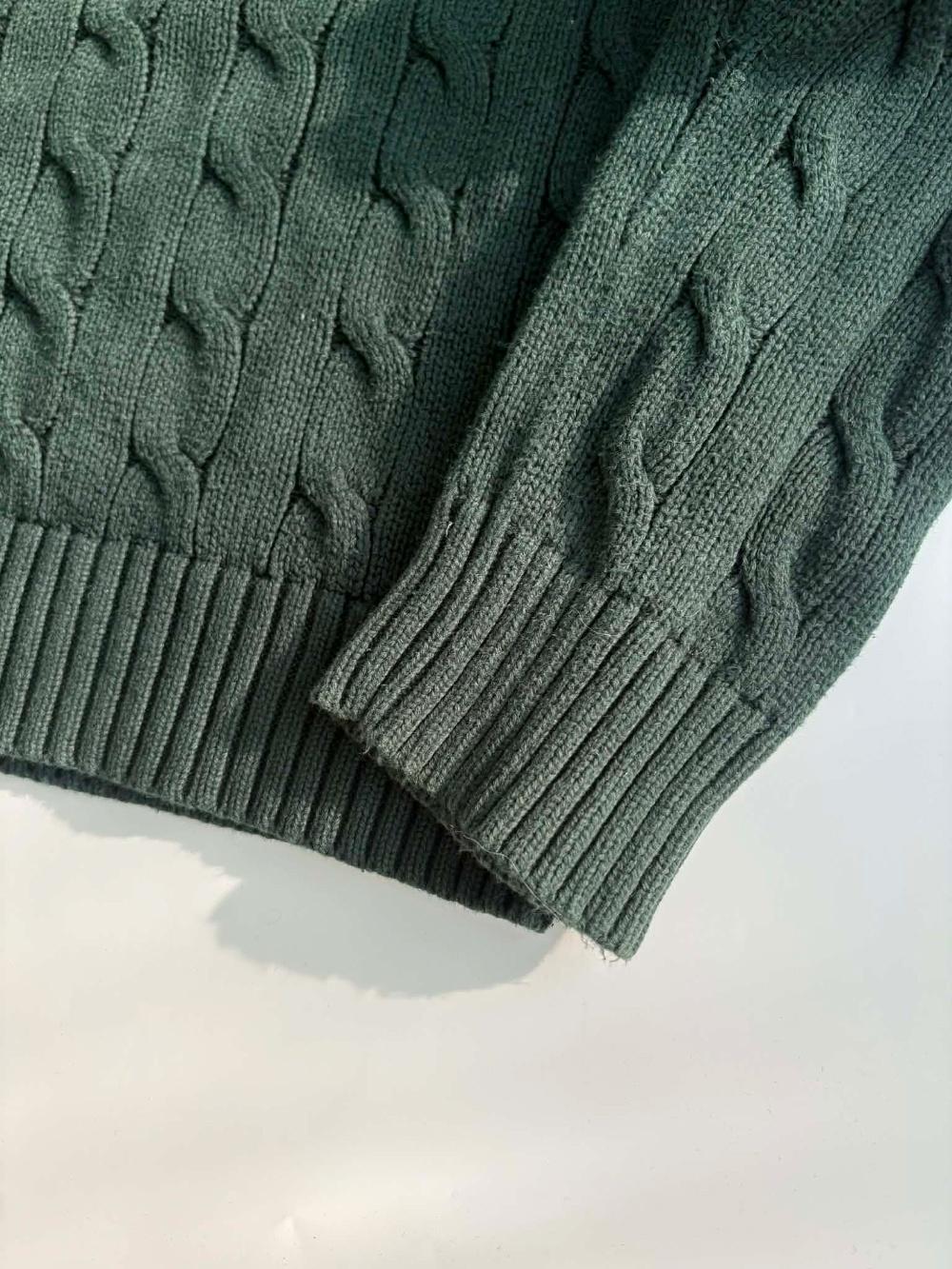 [L] Polo Ralph Lauren green cable knit sweater 6