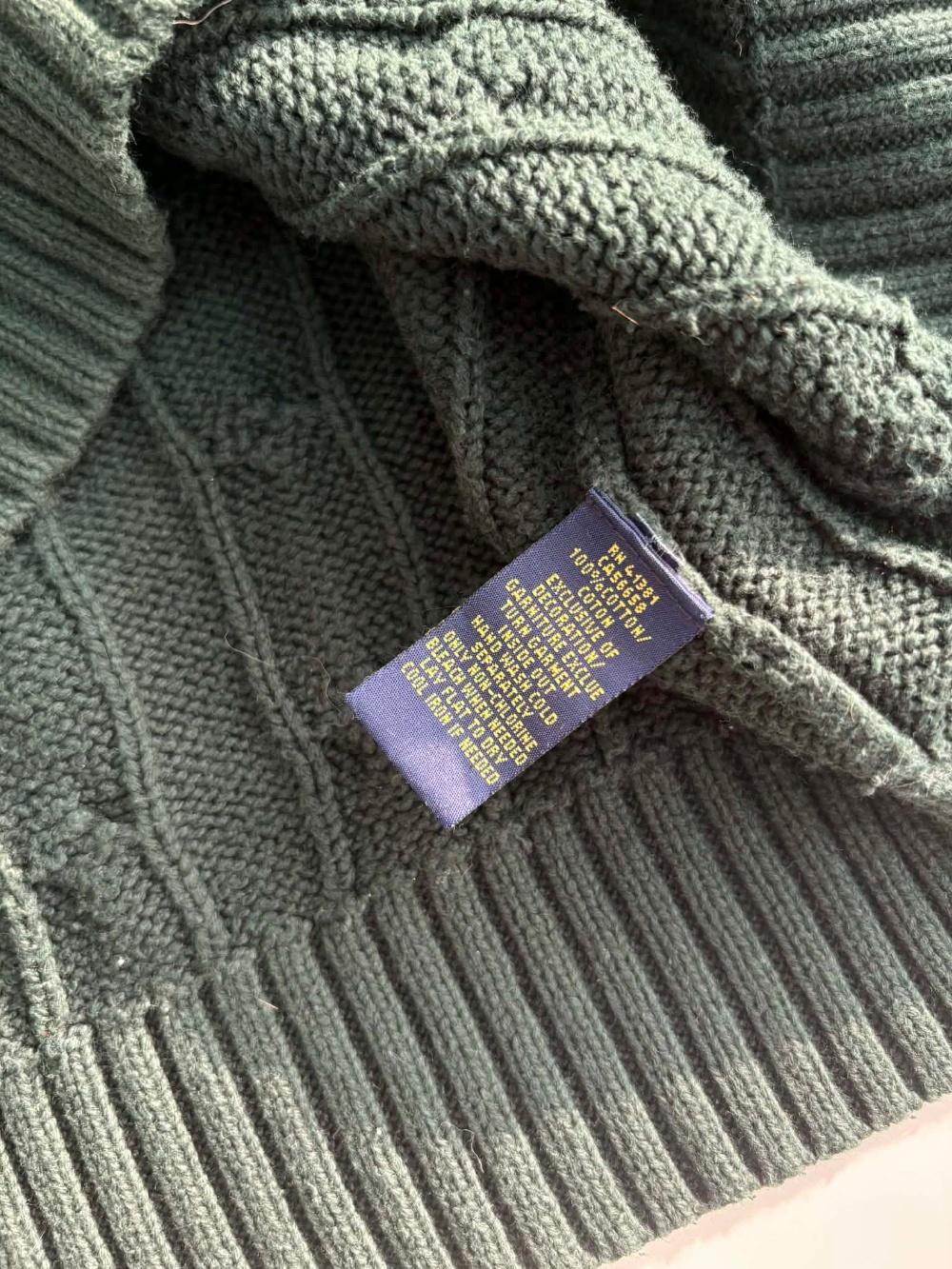 [L] Polo Ralph Lauren green cable knit sweater 5