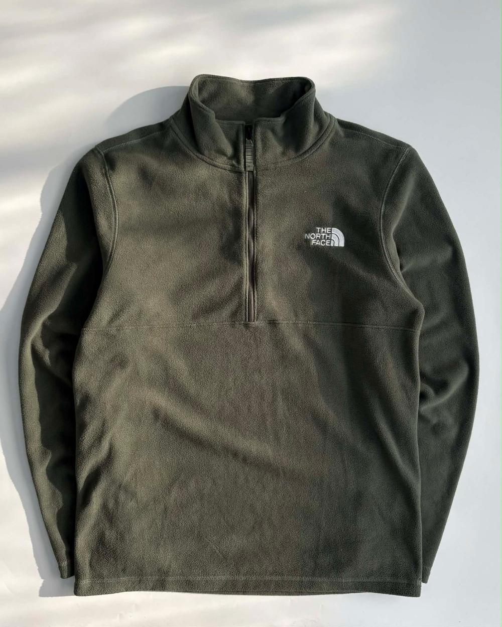 [S] The North Face Khaki Fleece Half Zip-Up 2