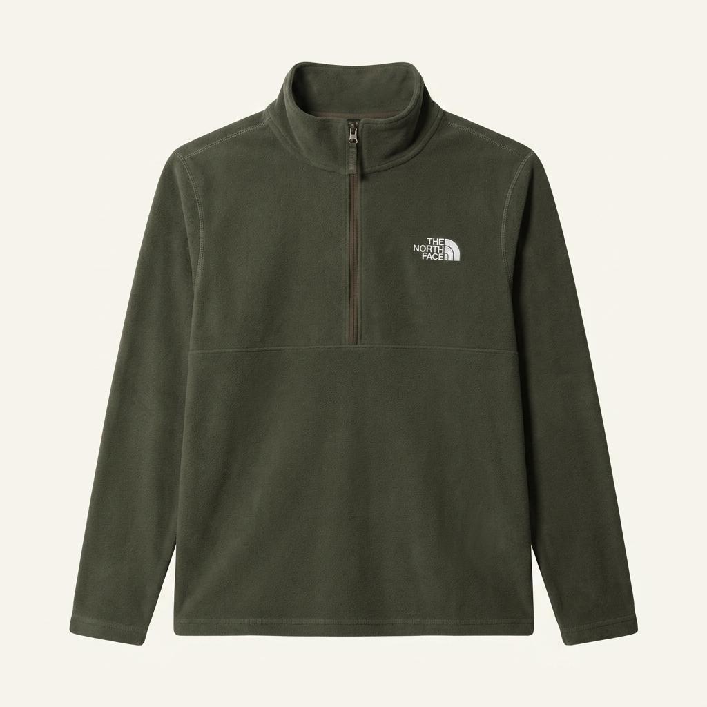 [S] The North Face Khaki Fleece Half Zip-Up 1