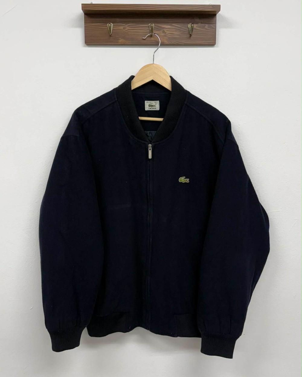 [105] Lacoste 90s Navy Wool Blouson Jacket 2