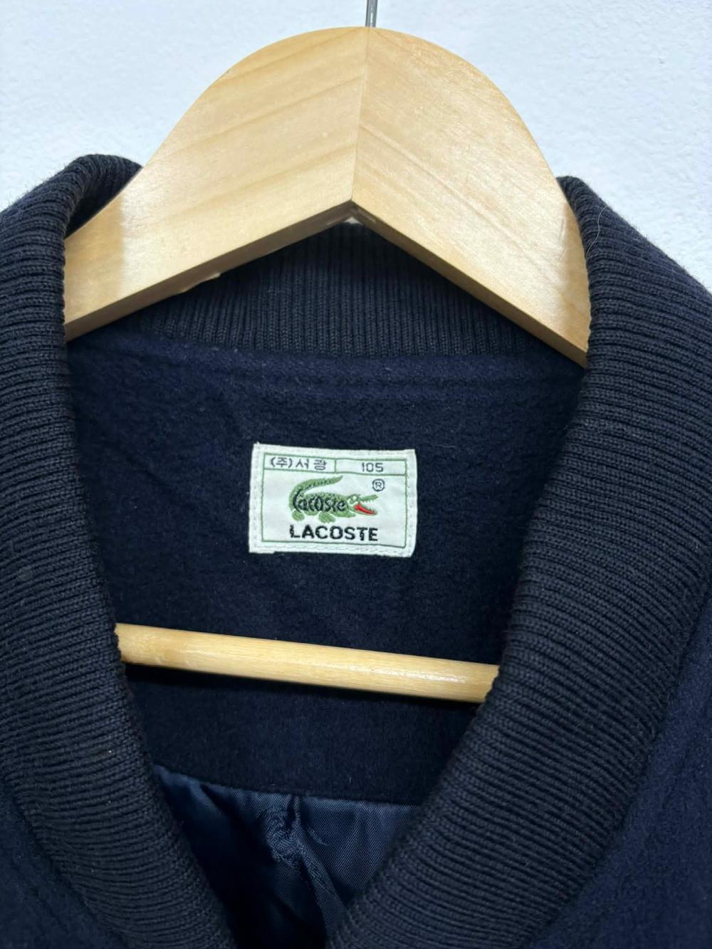 [105] Lacoste 90s Navy Wool Blouson Jacket 4