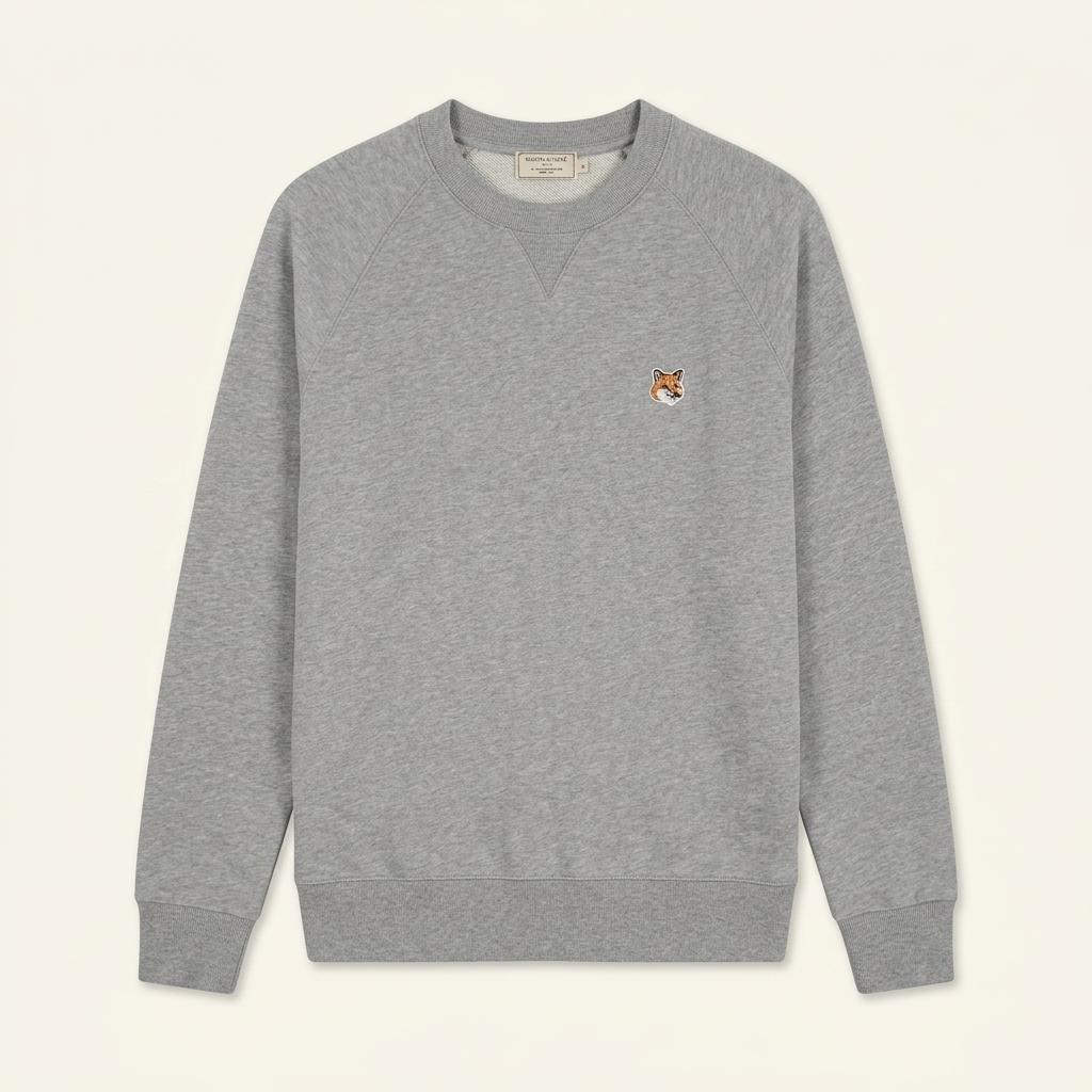 [L] Maison Kitsune Gray Foxhead Sweatshirt 1