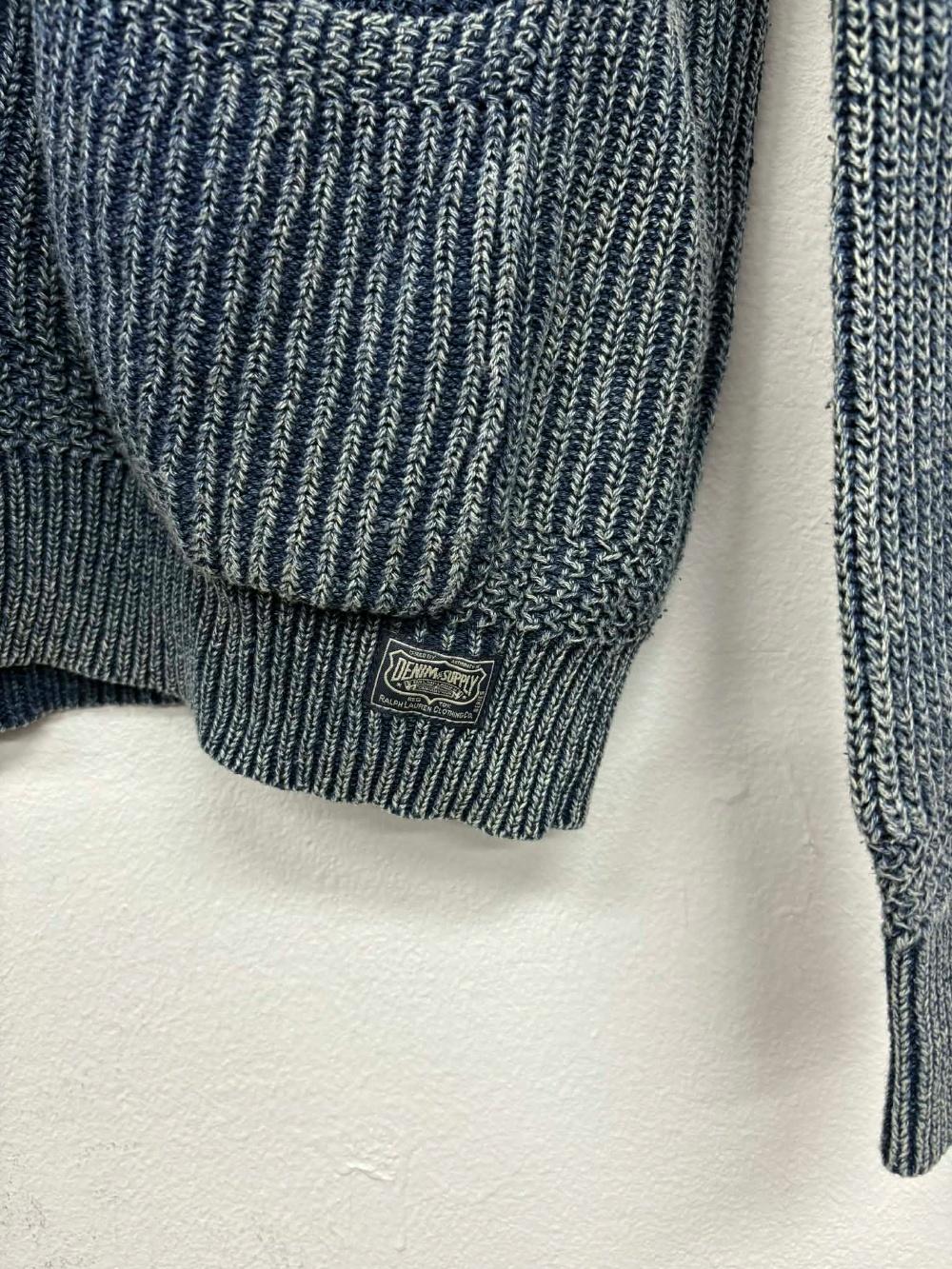 [M] Polo Denim & Supply Washed Blue Knit Cardigan 6