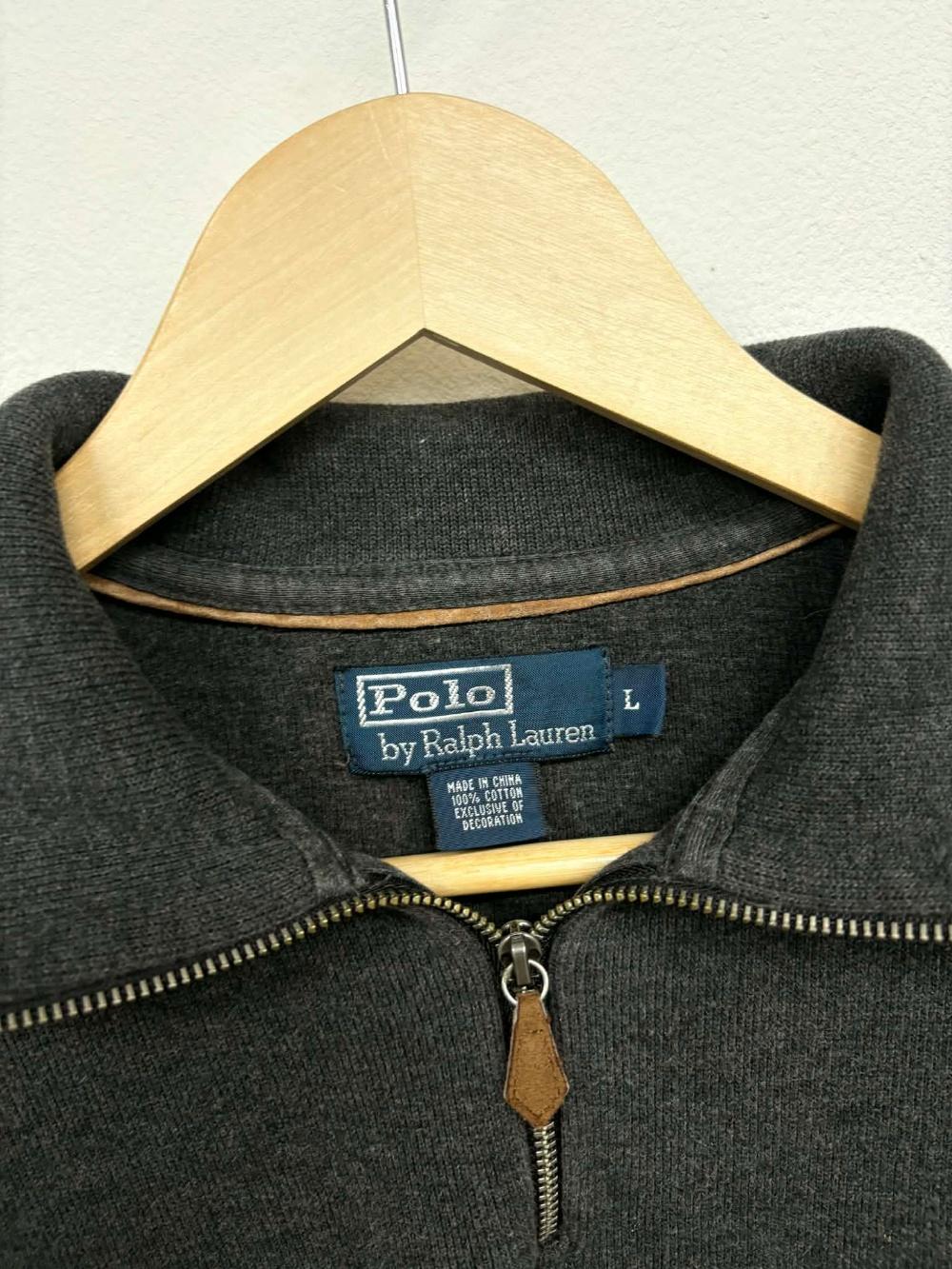 [L] Polo Ralph Lauren Charcoal Gray Half Zip-Up 3