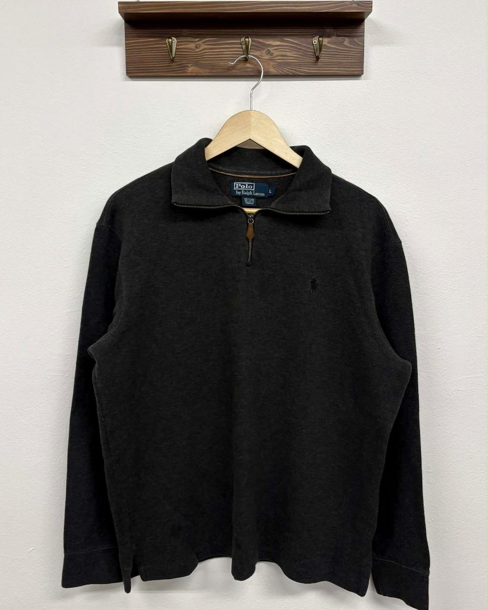[L] Polo Ralph Lauren Charcoal Gray Half Zip-Up 2