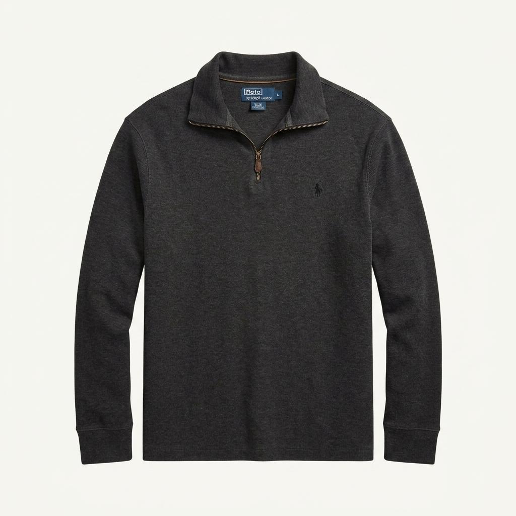 [L] Polo Ralph Lauren Charcoal Gray Half Zip-Up 1