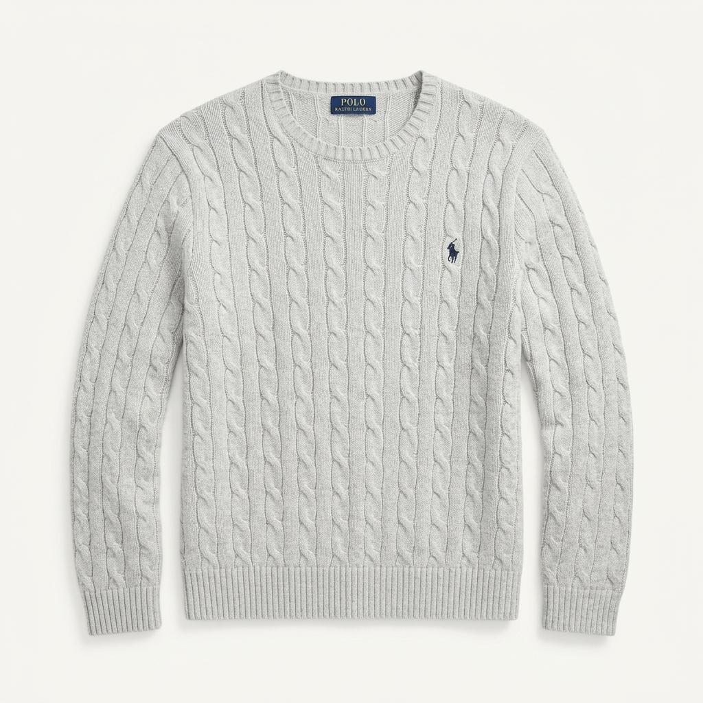 [XXL] Polo Ralph Lauren light gray cotton cable 1