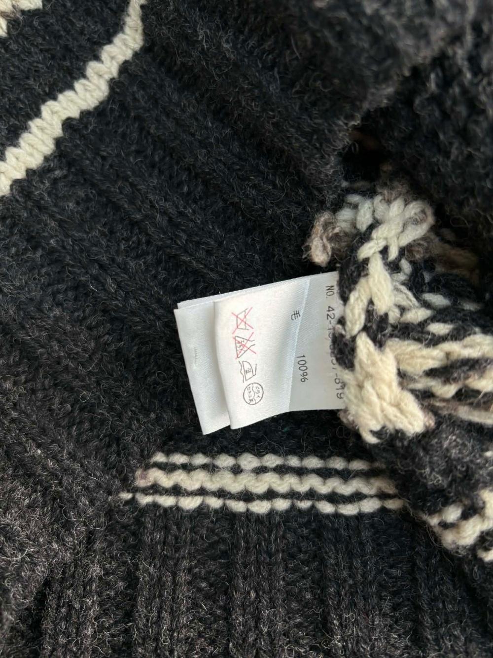 [M] Beams Heart Nordic wool Knit Sweater Cardigan 6