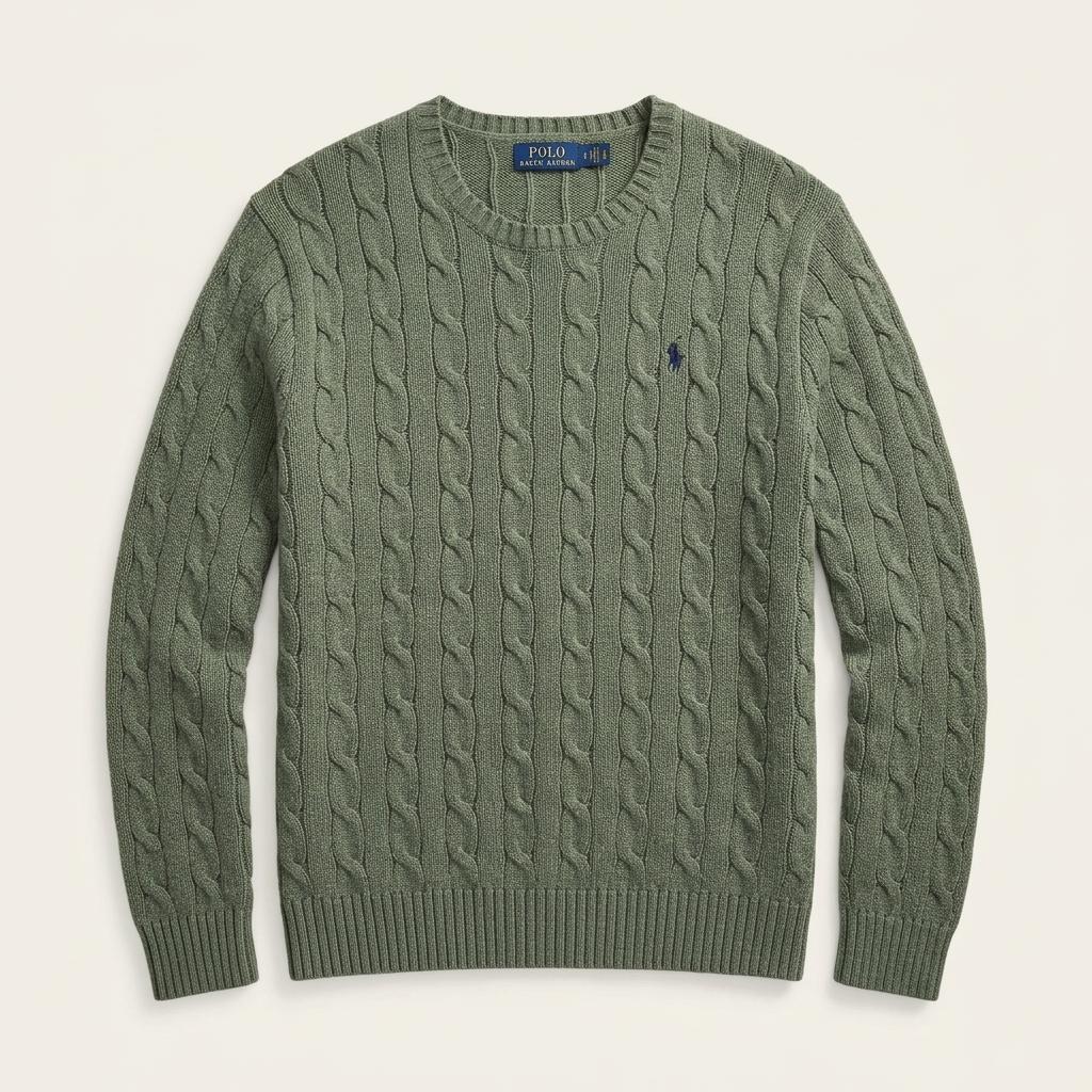 [L] Polo Ralph Lauren cotton cable knit sweater 1