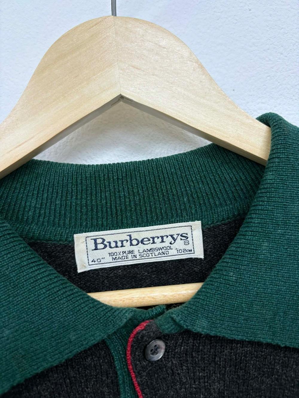 Burberry 90s Golfman Pocket Button-Up Wool Knit 3