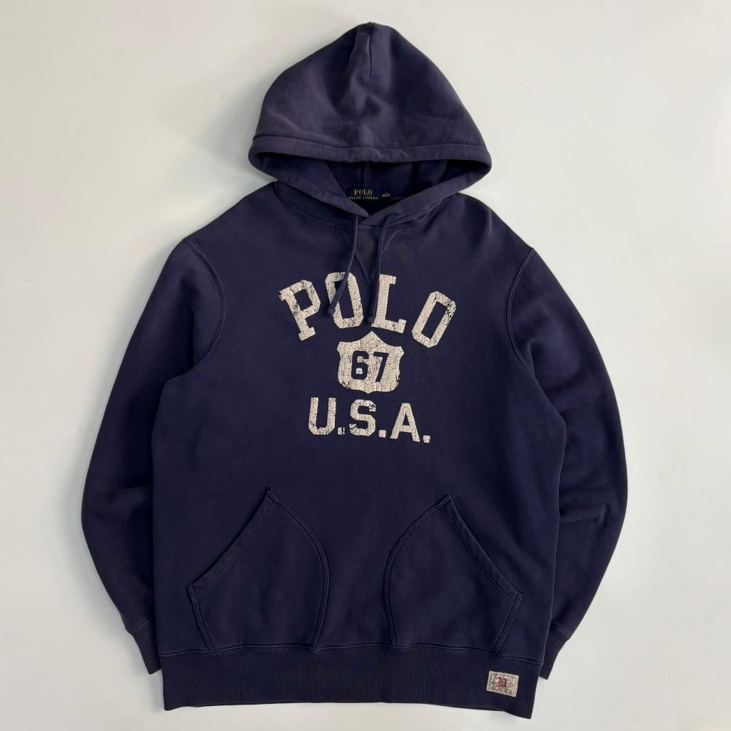 [L] Polo Ralph Lauren USA Navy Printed Sweatshirt 2