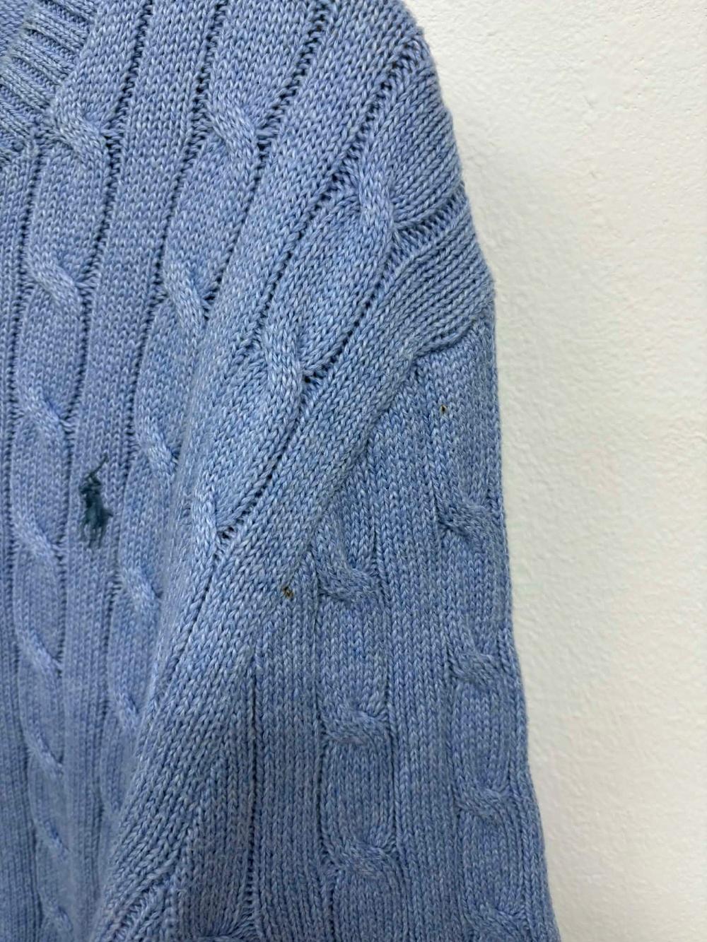 [L] Polo Ralph Lauren Sky Blue Cable Cotton Knit 6