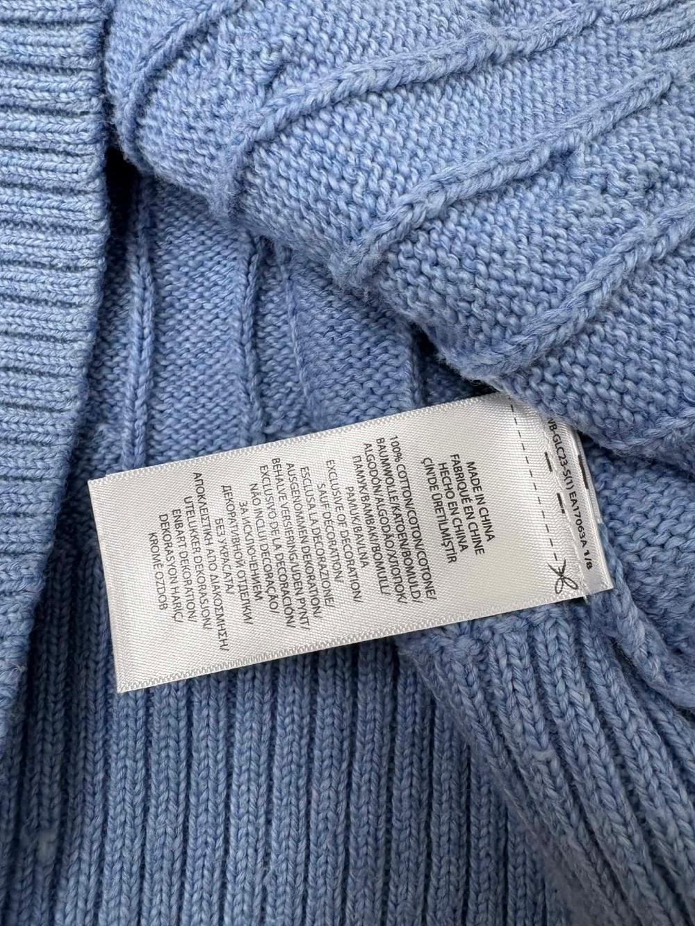 [L] Polo Ralph Lauren Sky Blue Cable Cotton Knit 5