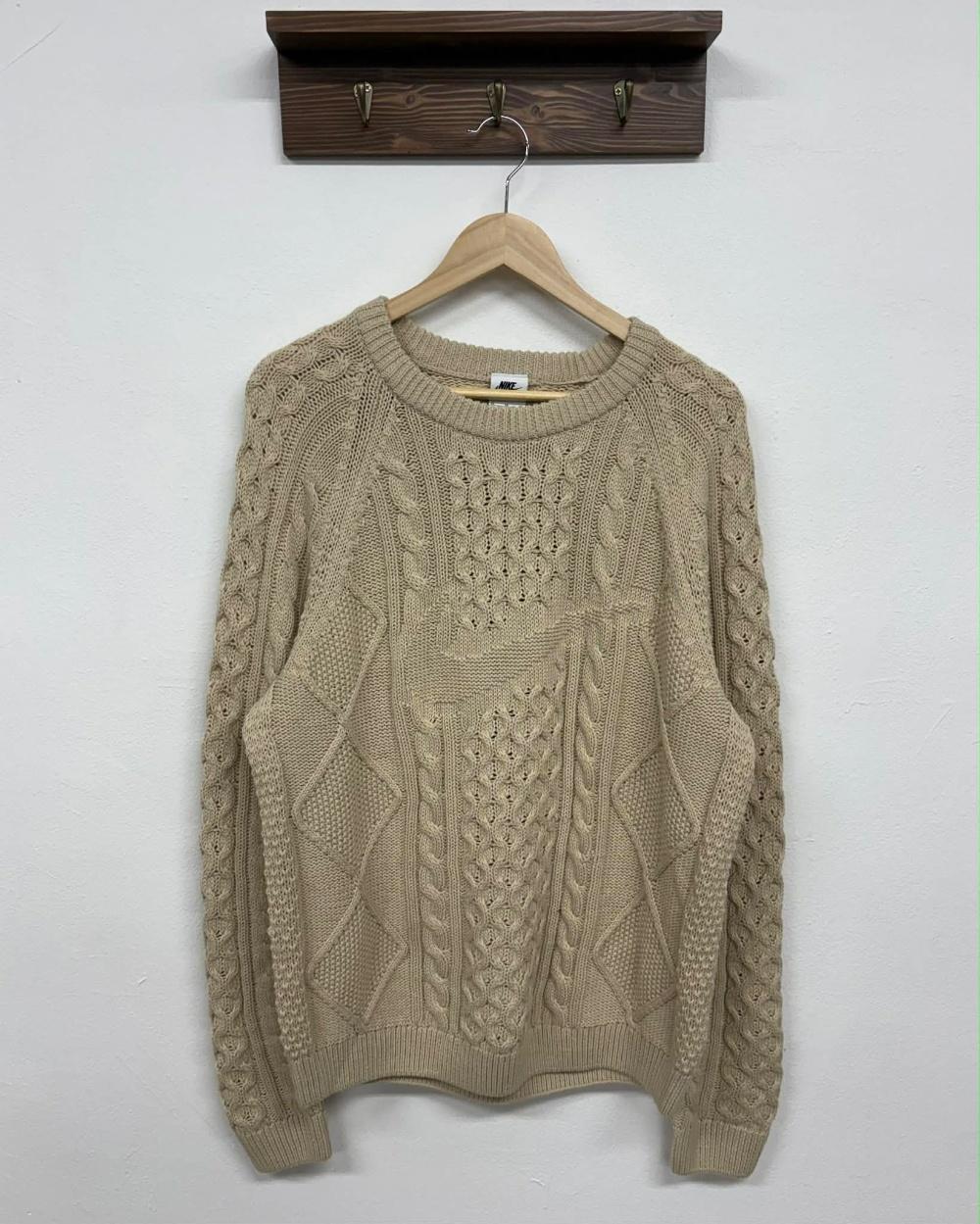 [XL] Nike Big Swoosh Cable Crewneck Knit Sweater 2