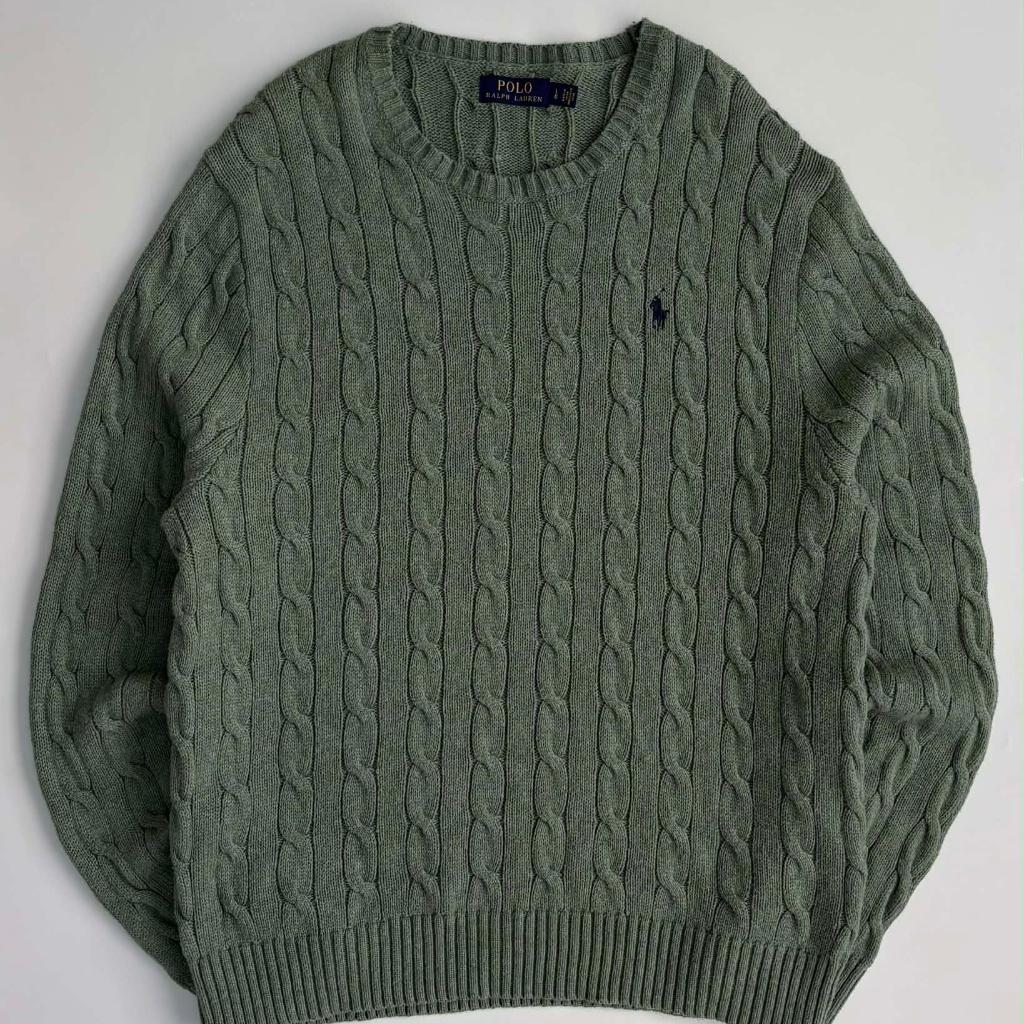 [L] Polo Ralph Lauren cotton cable knit sweater 2