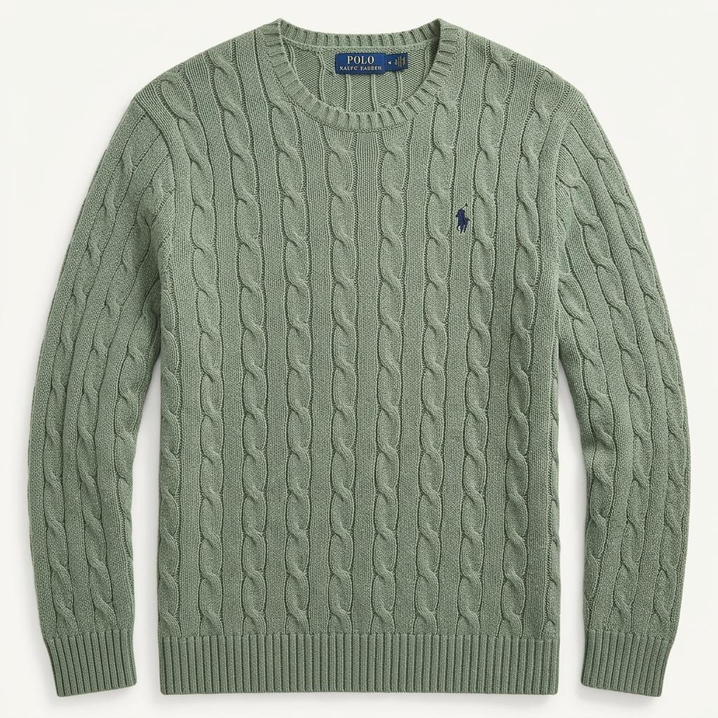 [L] Polo Ralph Lauren cotton cable knit sweater 1