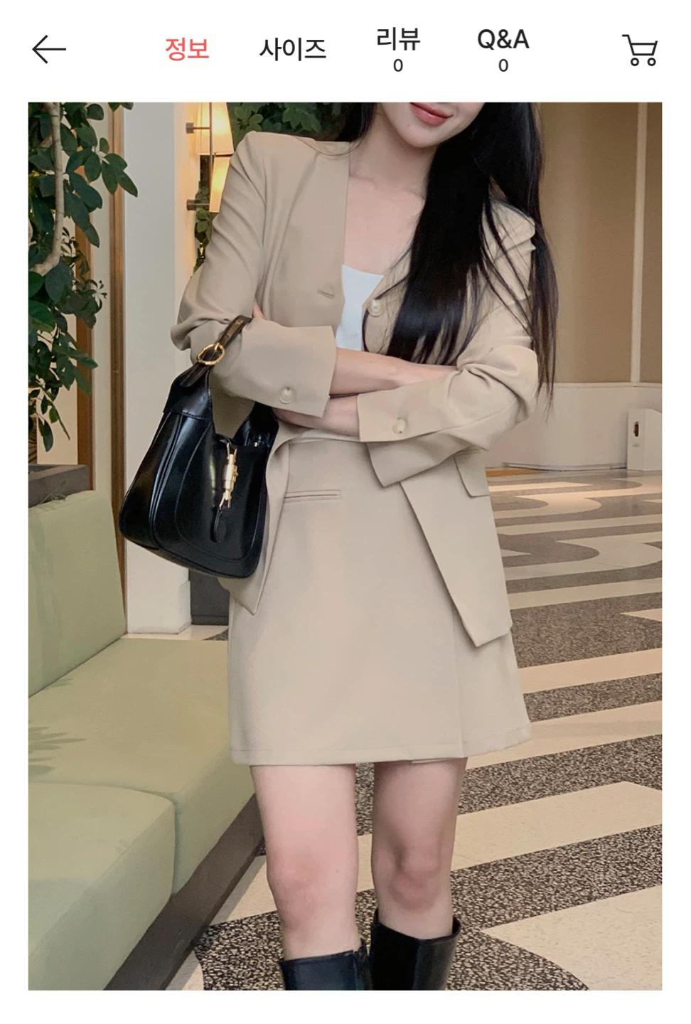 [LOVB] 핫핑 자체제작 백슬릿 슬림핏 노카라 브이넥 라인자켓 2