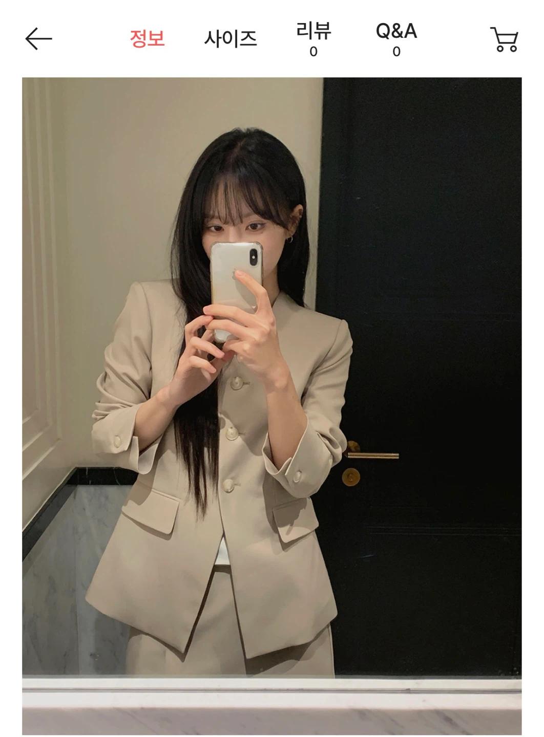 [LOVB] 핫핑 자체제작 백슬릿 슬림핏 노카라 브이넥 라인자켓 6