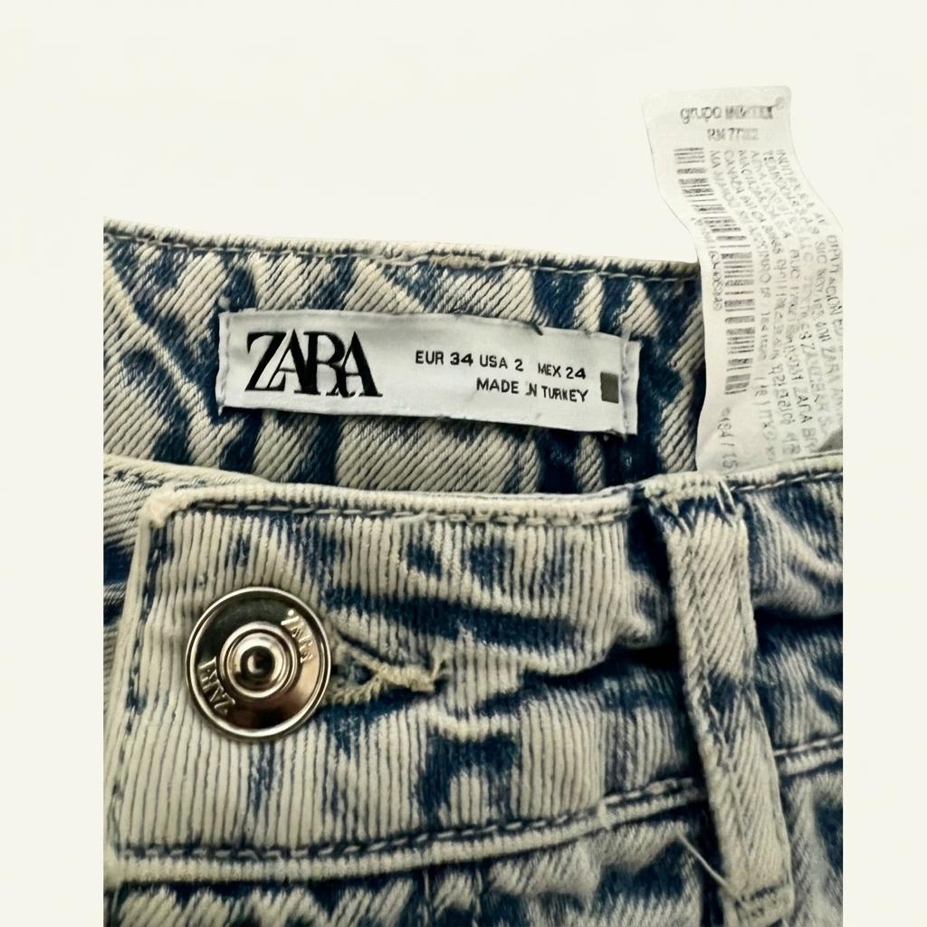 ZARA 워싱 와이드 데님 팬츠 24 1