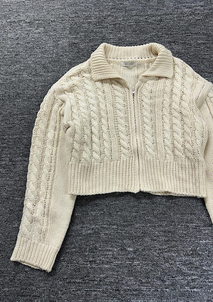 crop knit zip-up (L) 5