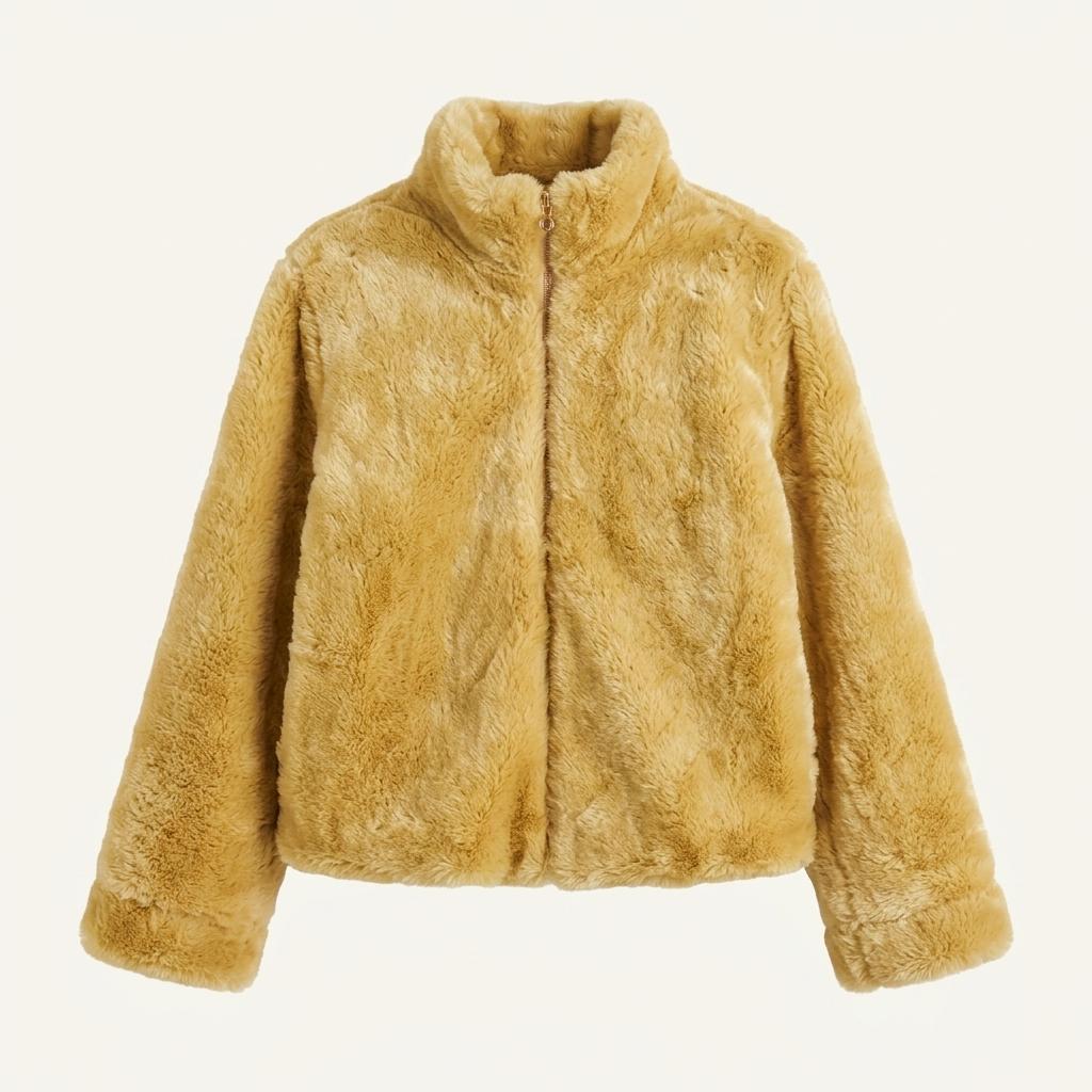 gap fur zip-up (M) 1