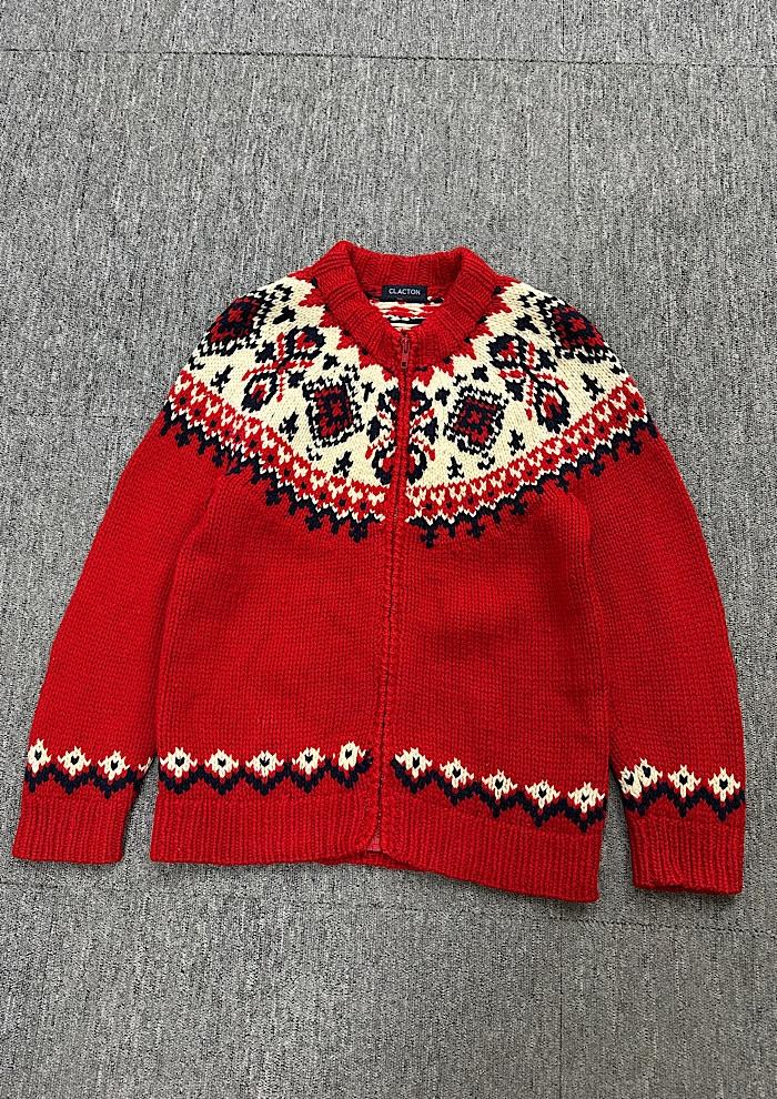 vintage knit zip-up (M) 3