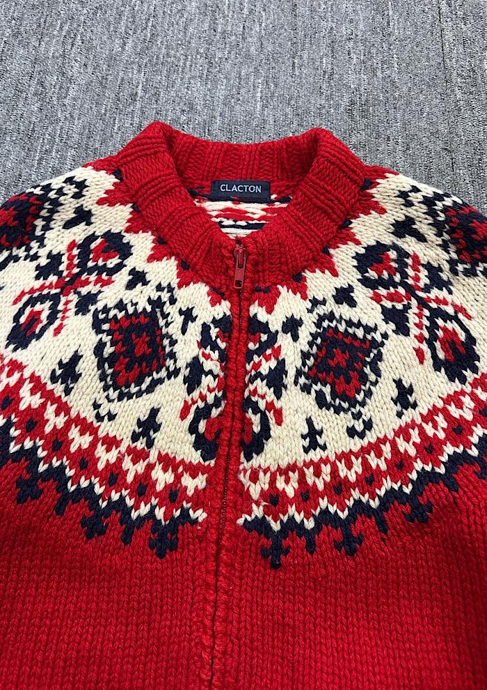 vintage knit zip-up (M) 5