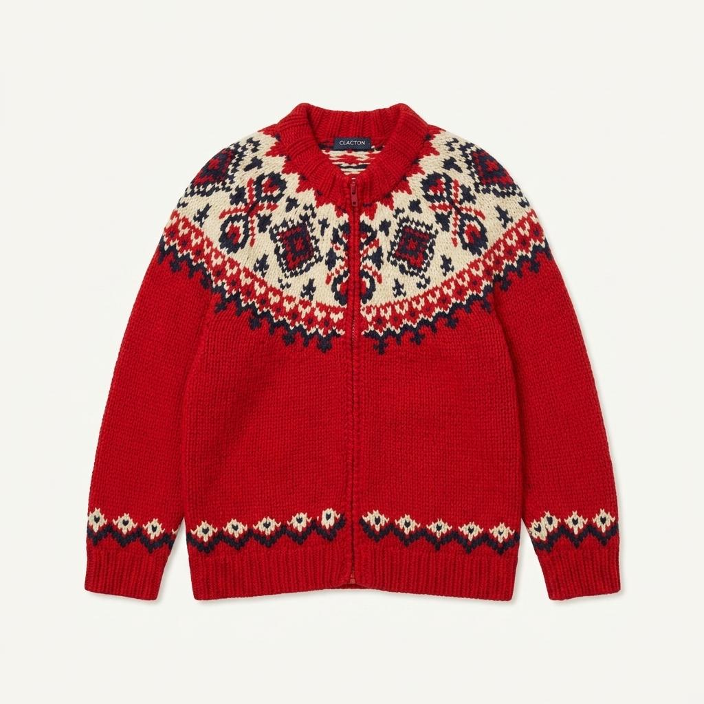 vintage knit zip-up (M) 1