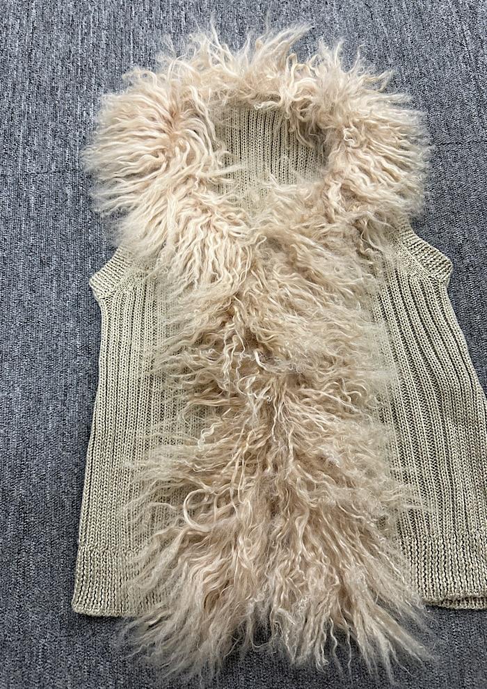 vintage fur vest (M) 5