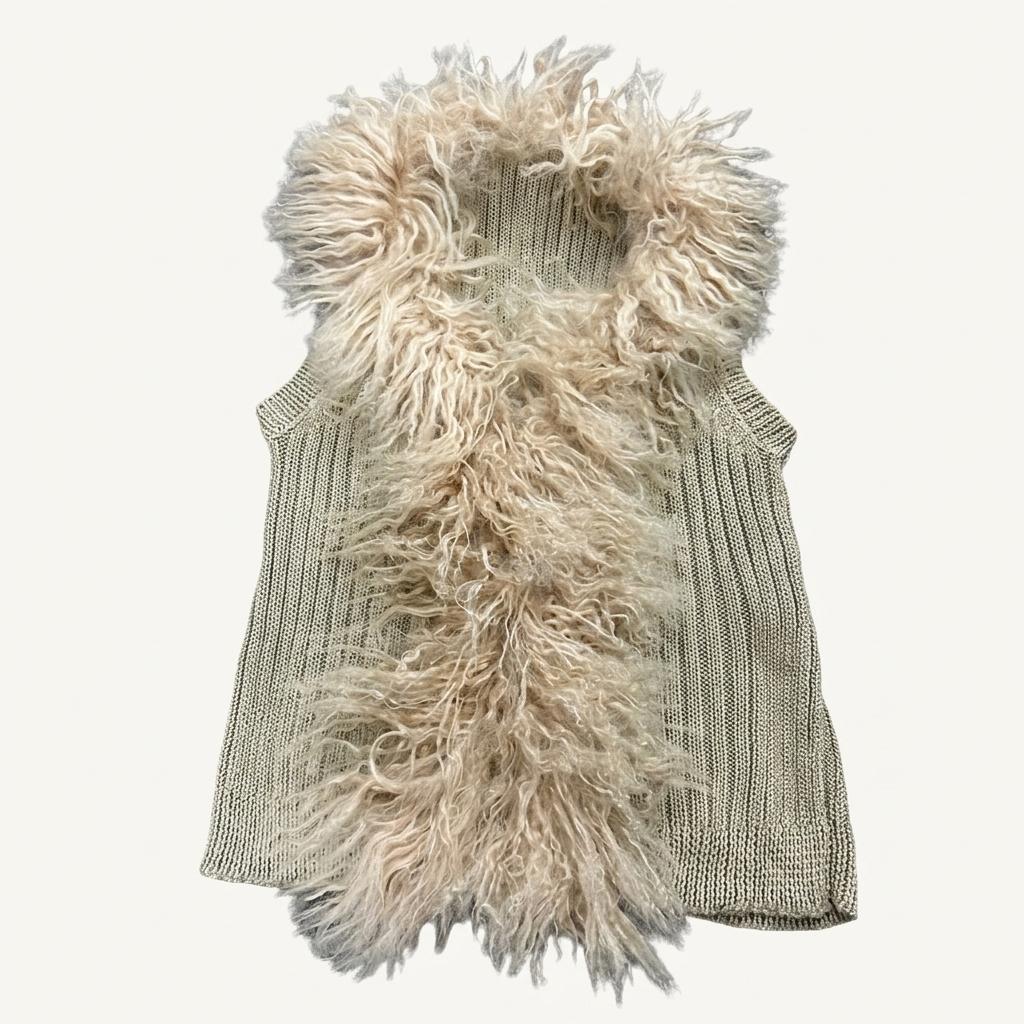 vintage fur vest (M) 1